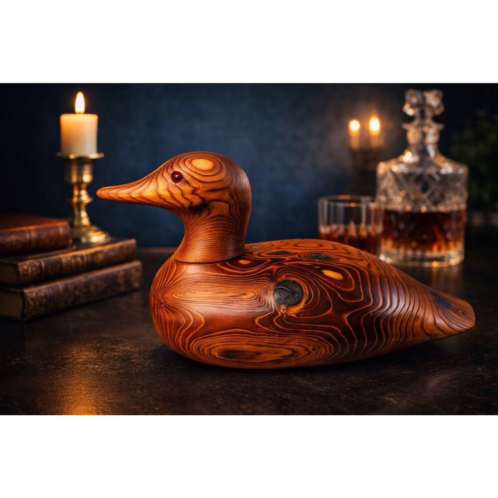 Bundy & Company, John E Bundy Wood Duck Decoy Glass Eyes 16” Made In USA Large